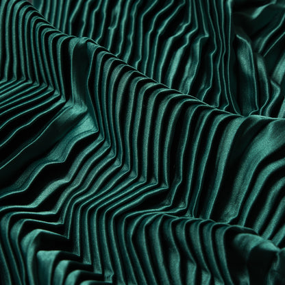 Pleated Stretch Satin - Emerald Green - Andreas Collection