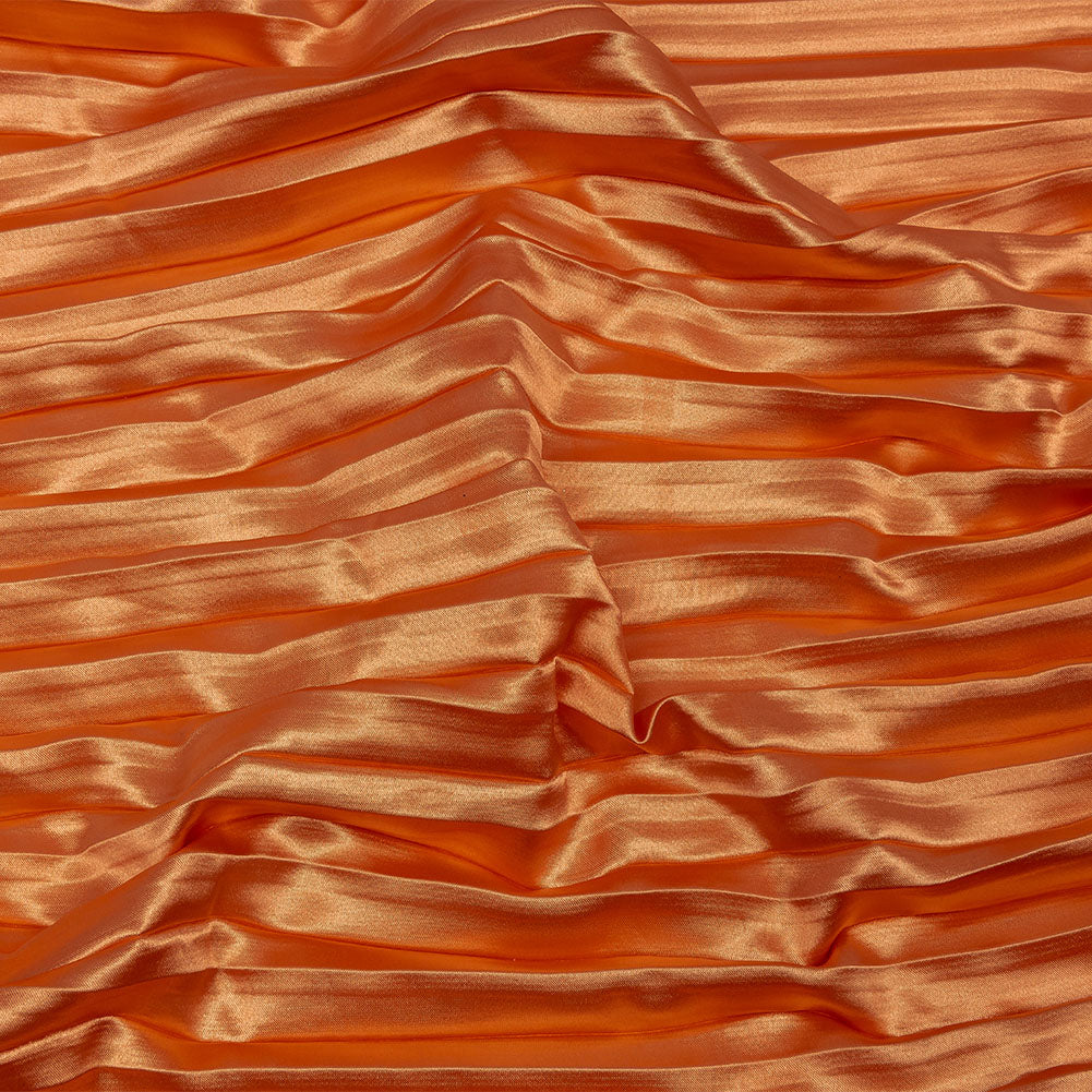 Pleated Stretch Satin - Creamsicle - Andreas Collection