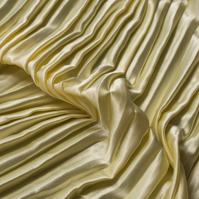 Pleated Stretch Satin - Mellow Yellow - Andreas Collection