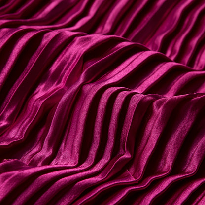 Pleated Stretch Satin - Raspberry Sorbet - Andreas Collection Full