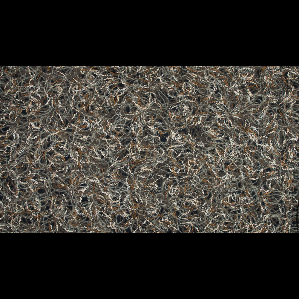 Designer Novelty Gray and Brown Felted Lace with Rope Design Full