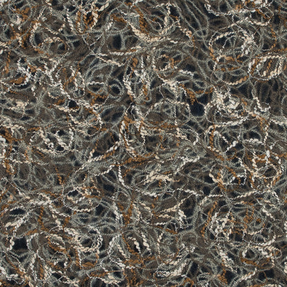 Designer Novelty Gray and Brown Felted Lace with Rope Design