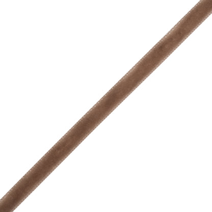 Single Faced Velvet Ribbon Made in Italy - 1/4" - Dark Tan - Sabine Collection
