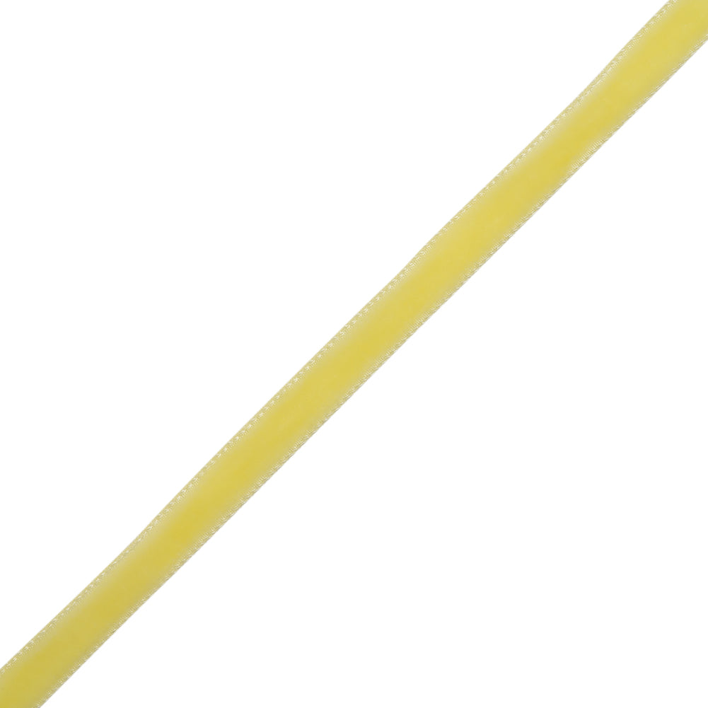 Single Faced Velvet Ribbon Made in Italy - 1/4" - Yellow - Sabine Collection