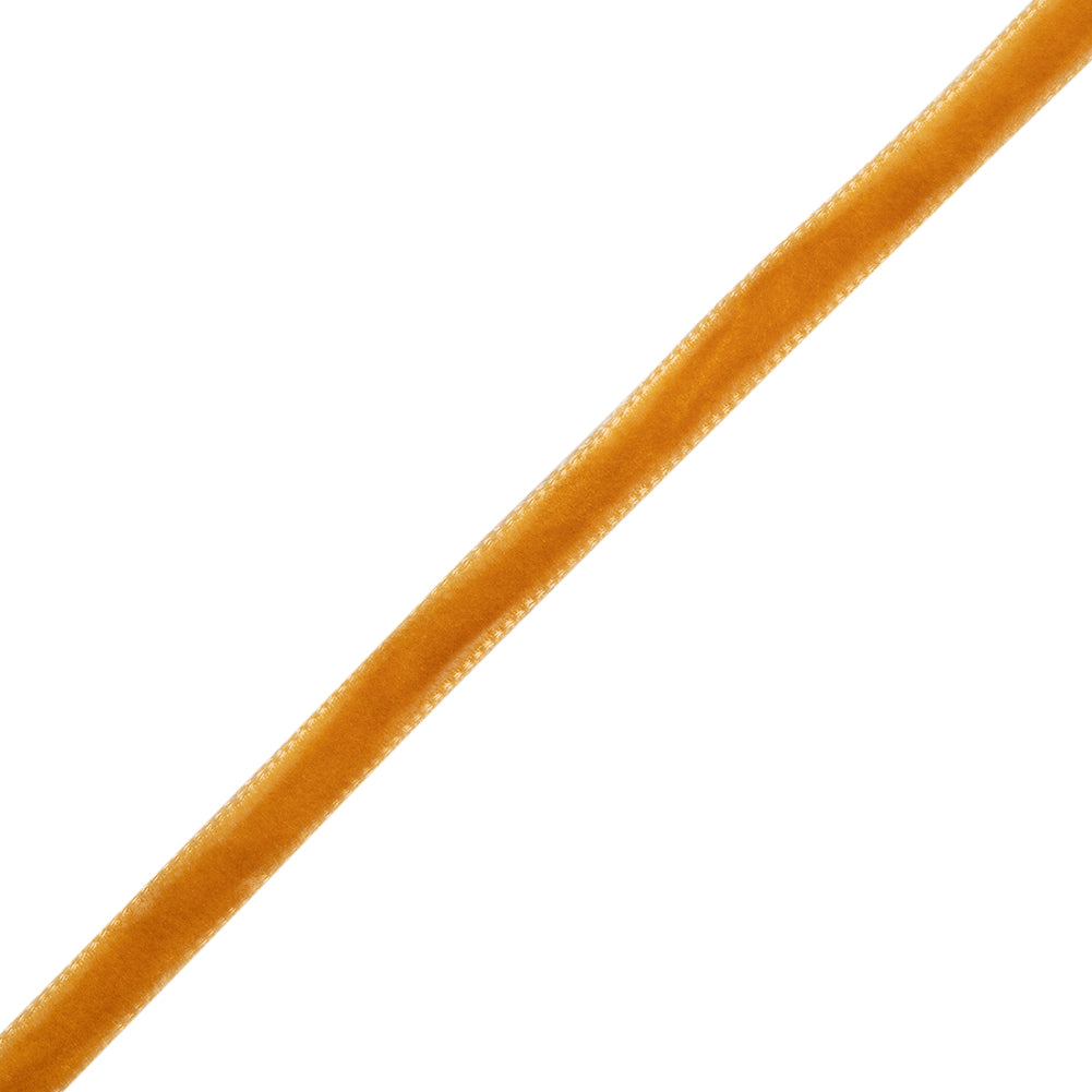 Single Faced Velvet Ribbon Made in Italy - 1/4" - Gold - Sabine Collection