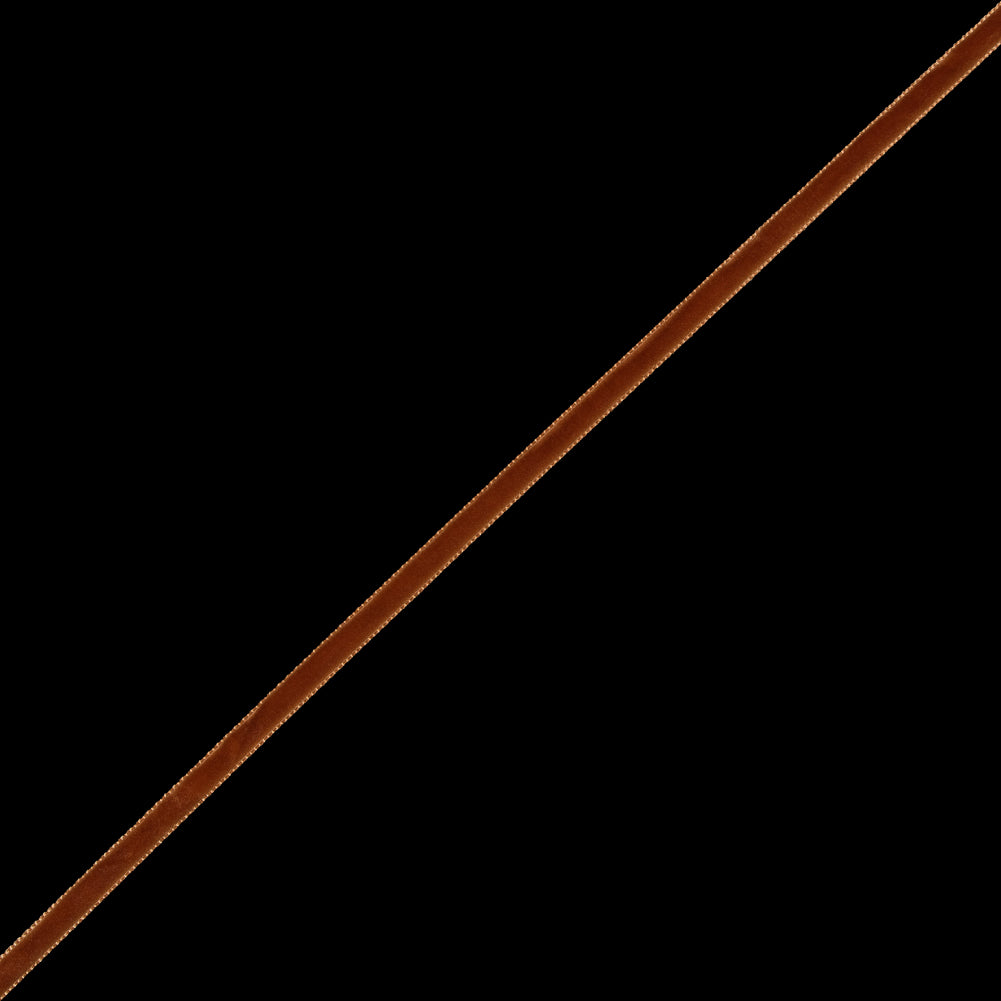 Copper Single-Faced Velvet Ribbon - 0.25"