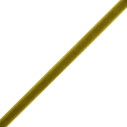Single Faced Velvet Ribbon Made in Italy - 1/4" - Olive - Sabine Collection