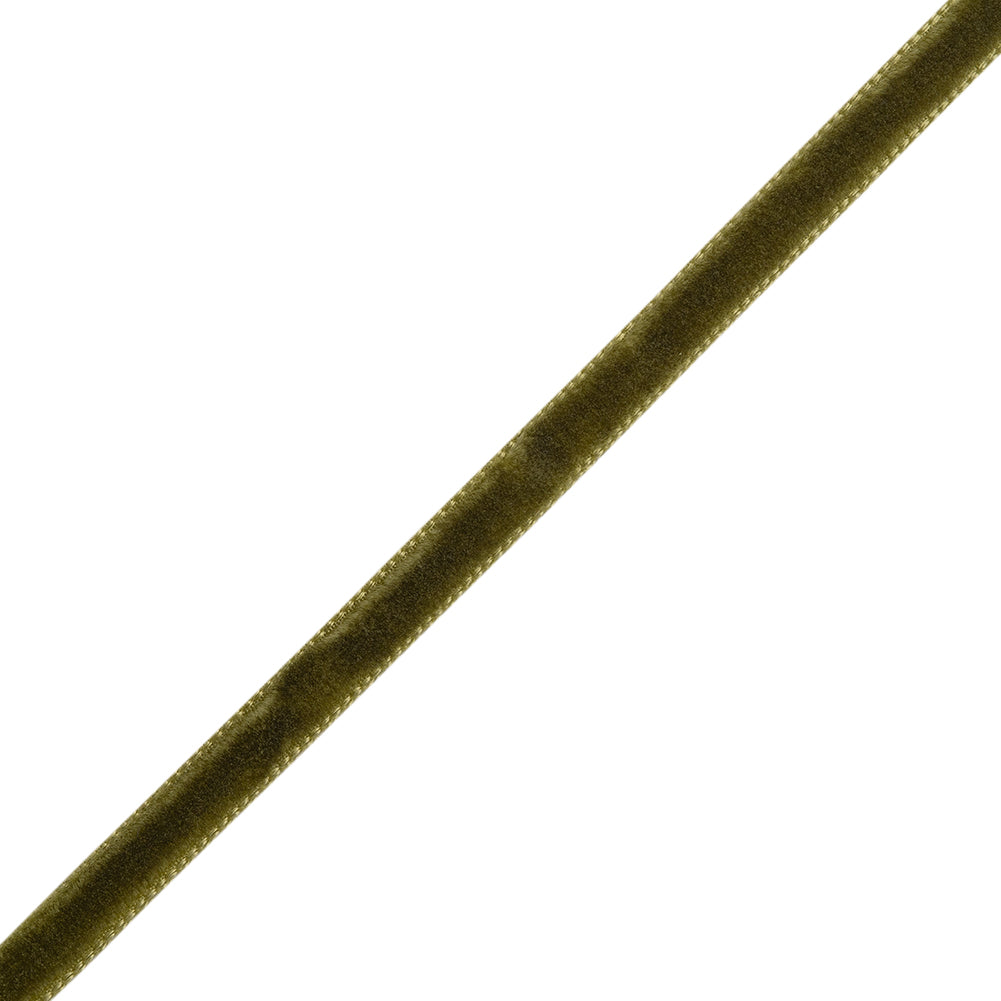 Single Faced Velvet Ribbon Made in Italy - 1/4" - Moss Green - Sabine Collection