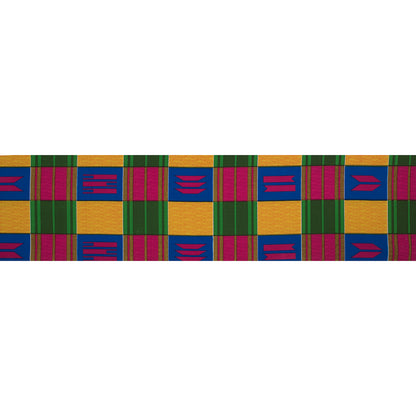 Yellow and Blue Geometric Waxed Cotton African Print Full