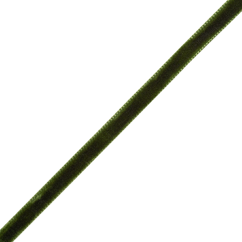 Single Faced Velvet Ribbon Made in Italy - 1/4" - Hunter - Sabine Collection