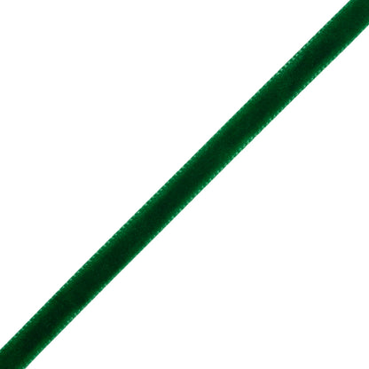 Single Faced Velvet Ribbon Made in Italy - 1/4" - Dark Green - Sabine Collection