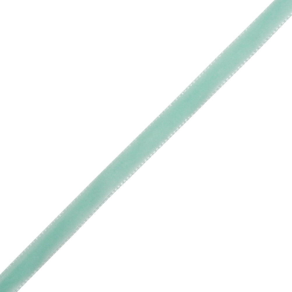Single Faced Velvet Ribbon Made in Italy - 1/4" - Turquoise - Sabine Collection