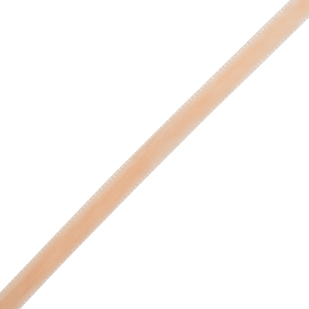Single Faced Velvet Ribbon Made in Italy - 1/4" - Light Peach - Sabine Collection