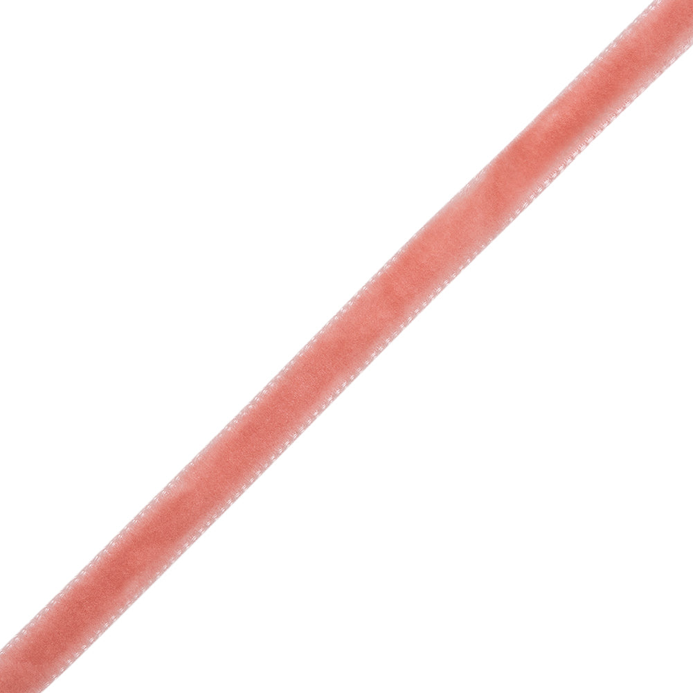 Single Faced Velvet Ribbon Made in Italy - 1/4" - Dark Dusty Rose - Sabine Collection