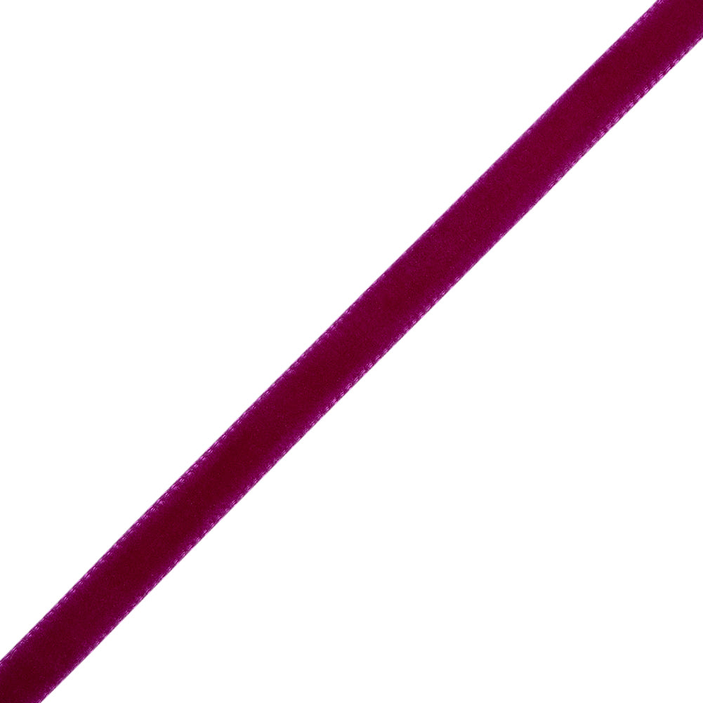 Single Faced Velvet Ribbon Made in Italy - 1/4" - Plum - Sabine Collection