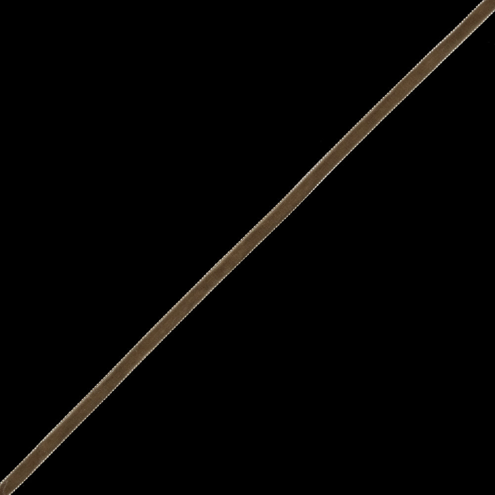 Beige Single-Faced Velvet Ribbon - 0.25"