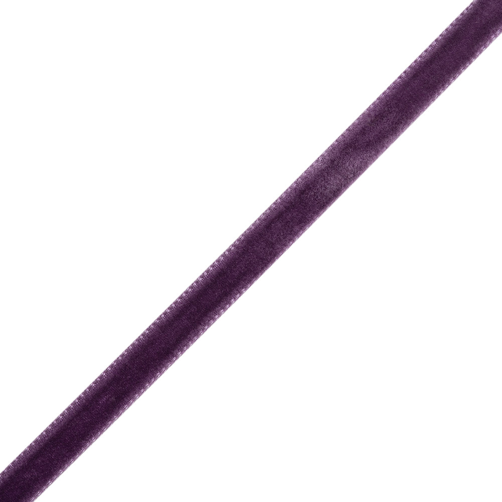 Single Faced Velvet Ribbon Made in Italy - 1/4" - Dark Grape - Sabine Collection