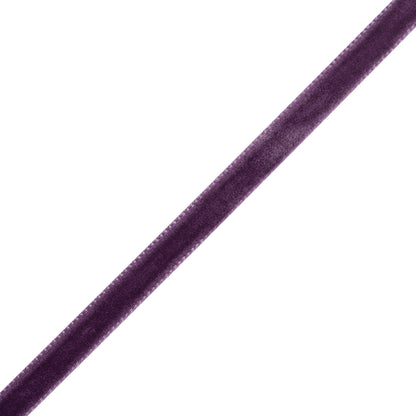 Single Faced Velvet Ribbon Made in Italy - 1/4" - Dark Grape - Sabine Collection