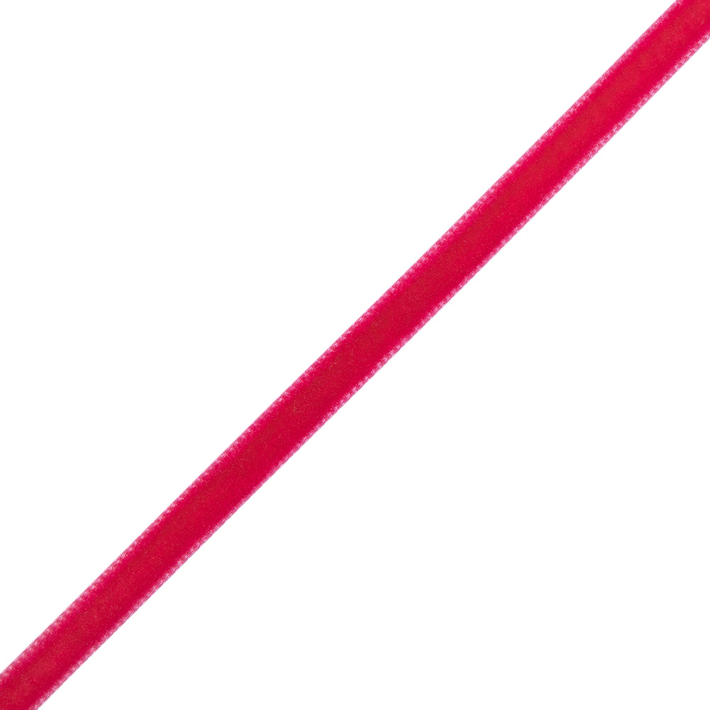 Single Faced Velvet Ribbon Made in Italy - 1/4" - Fuchsia - Sabine Collection