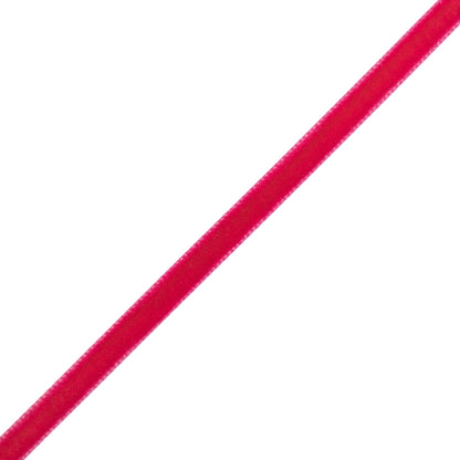 Single Faced Velvet Ribbon Made in Italy - 1/4" - Fuchsia - Sabine Collection