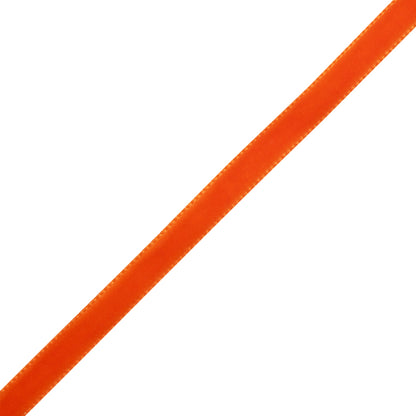 Single Faced Velvet Ribbon Made in Italy - 1/4" - Bright Orange - Sabine Collection