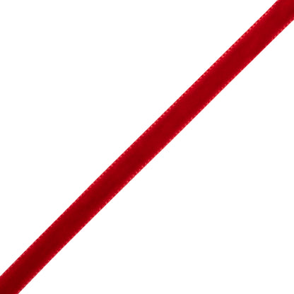 Single Faced Velvet Ribbon Made in Italy - 1/4" - Rouge Red - Sabine Collection