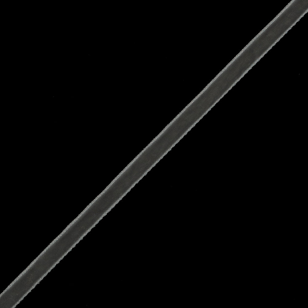 Gray Single-Faced Velvet Ribbon - 0.25" Detail