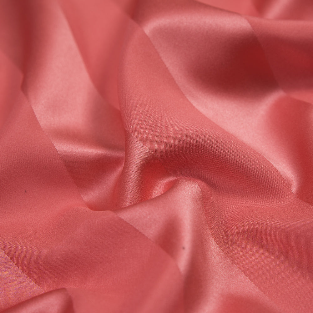 Fiesta Coral Regal Striped Polyester Satin Detail