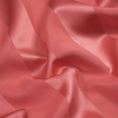 Fiesta Coral Regal Striped Polyester Satin Detail