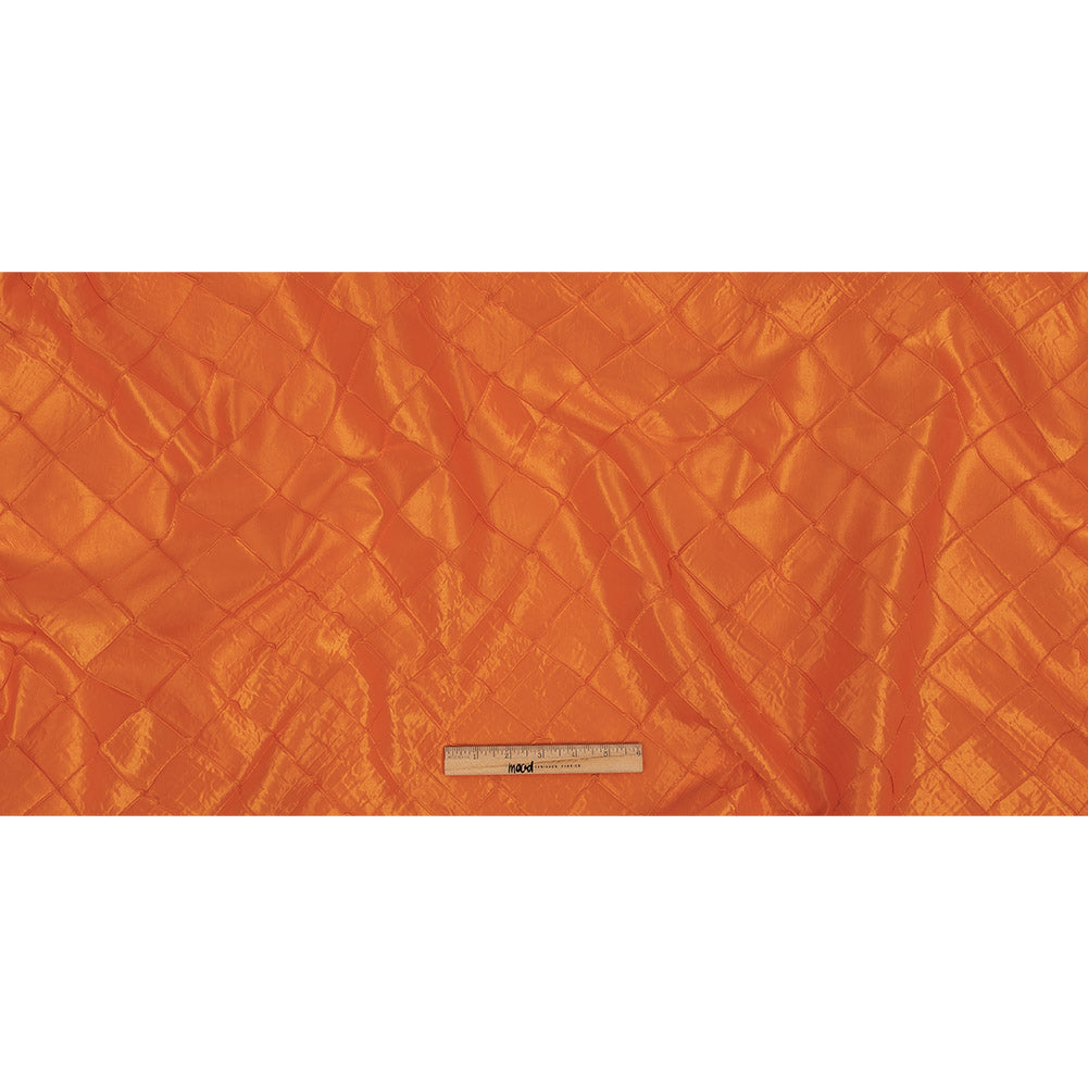 Fire Orange Pintuck Satin Folded
