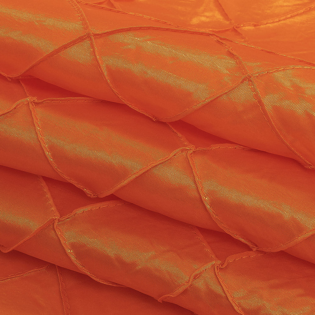 Fire Orange Pintuck Satin Detail