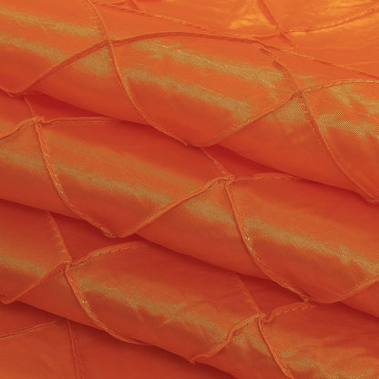 Fire Orange Pintuck Satin Detail