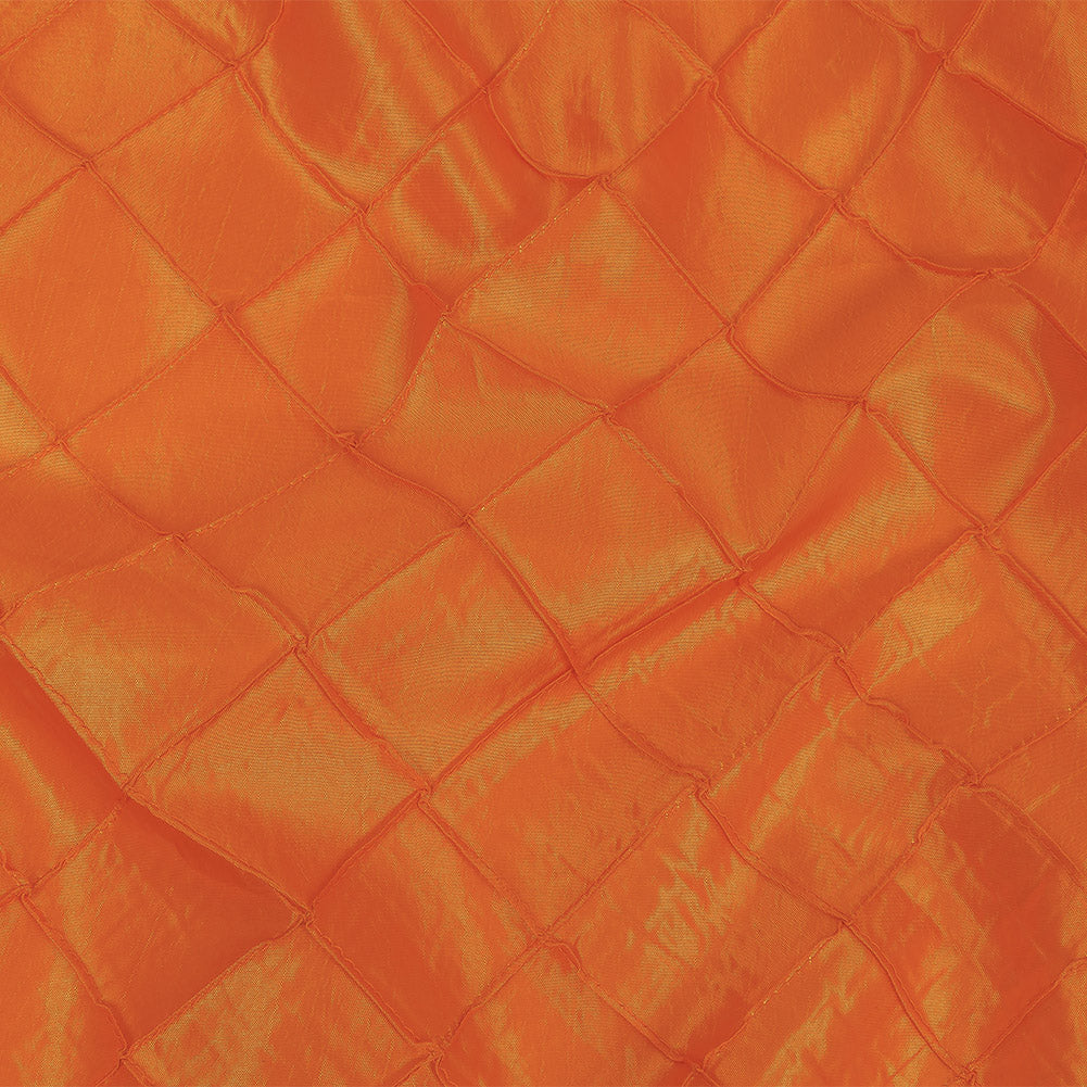 Fire Orange Pintuck Satin