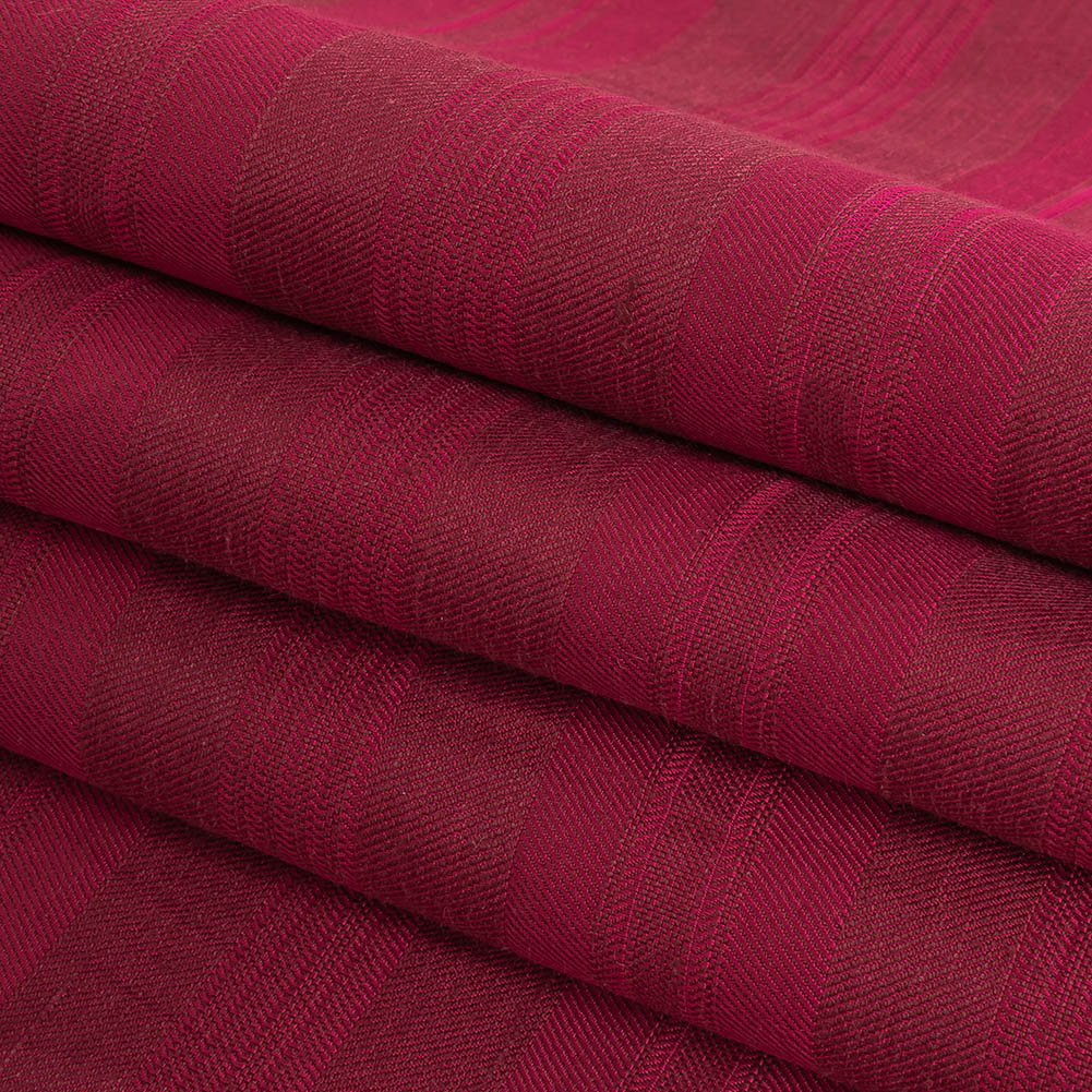 Strawberry Pink and Wine Striped Rayon Twill Folded