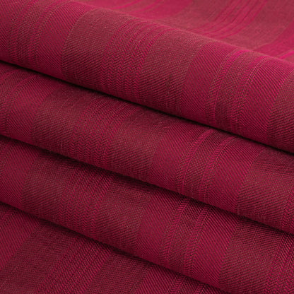 Strawberry Pink and Wine Striped Rayon Twill Folded
