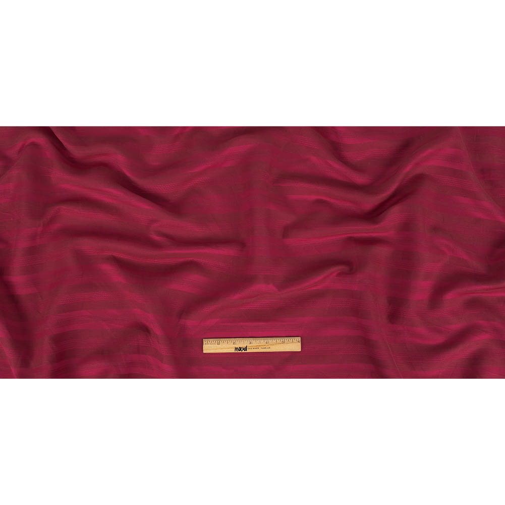 Strawberry Pink and Wine Striped Rayon Twill Full