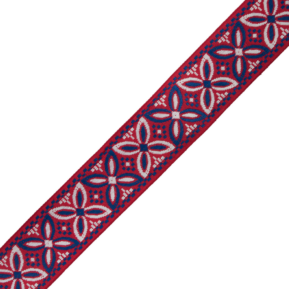 Red, White and Blue German Jacquard Ribbon - 2"