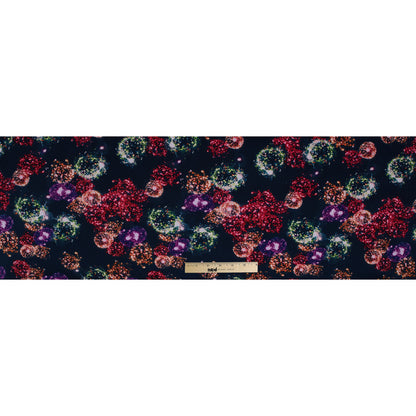 Italian Navy Dandelion Printed Stretch Scuba Knit Full