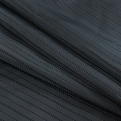 Pewter and Charcoal Striped Acetate Lining Folded