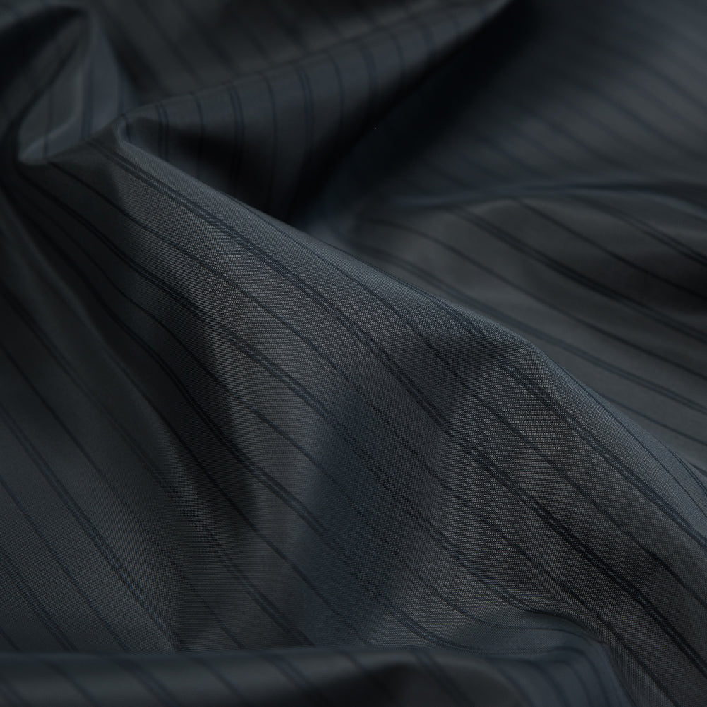 Pewter and Charcoal Striped Acetate Lining Detail