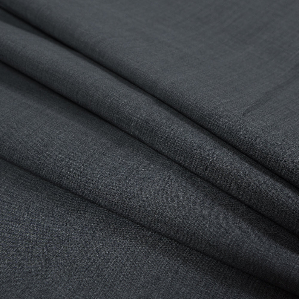 Stretch Wool Suiting - Heathered Cool Gray Folded