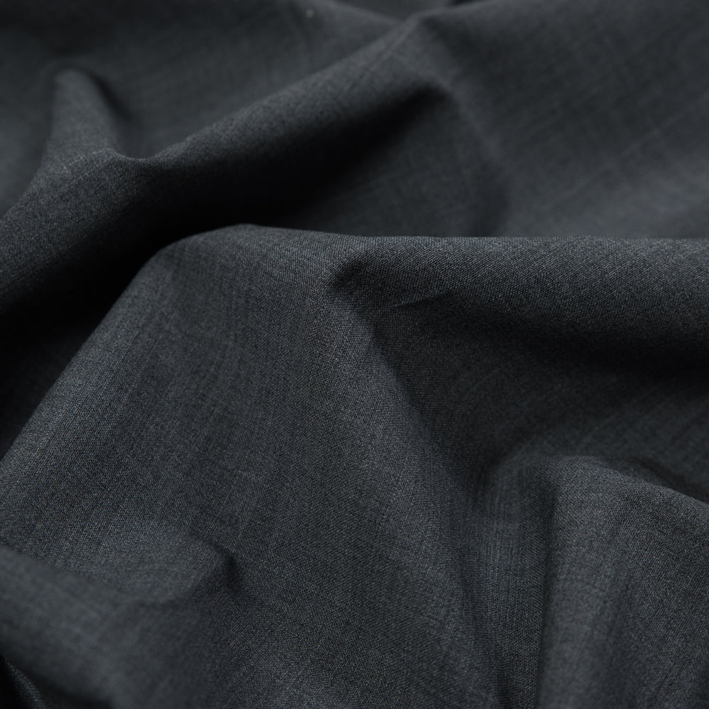 Stretch Wool Suiting - Heathered Cool Gray Detail