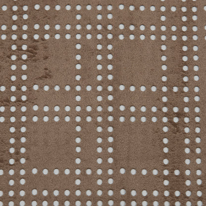 Faux Suede with Perforated Squares - Warm Beige Detail