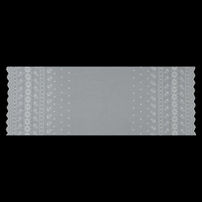 Famous NYC Designer White Bordered Embroidered Cotton Eyelet Full