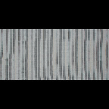 White, Black and Metallic Gold Striped Gauzy Cotton Dobby Full