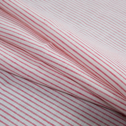 Red and White Striped Linen Woven Folded
