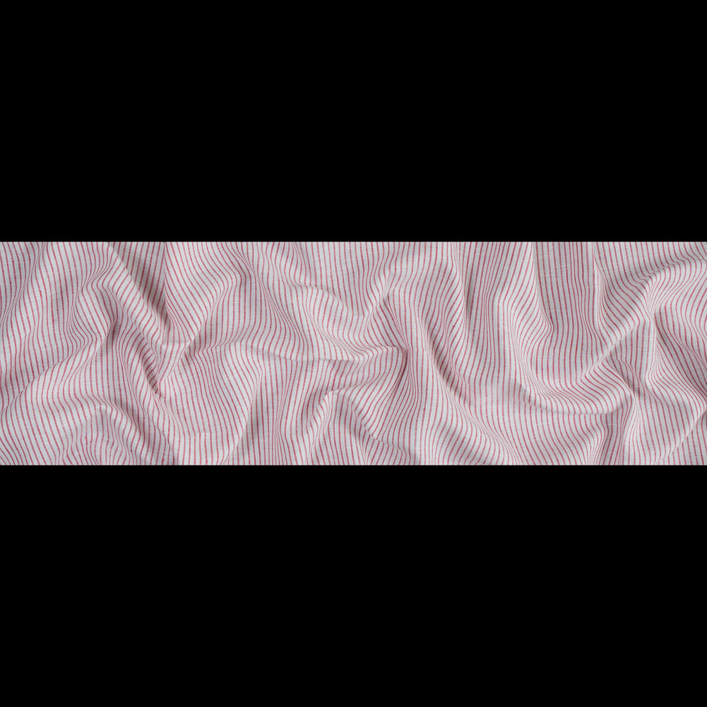 Red and White Striped Linen Woven Full