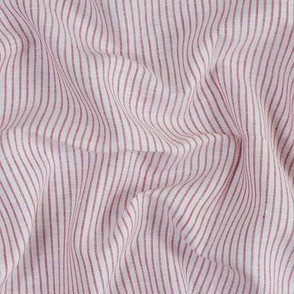 Red and White Striped Linen Woven