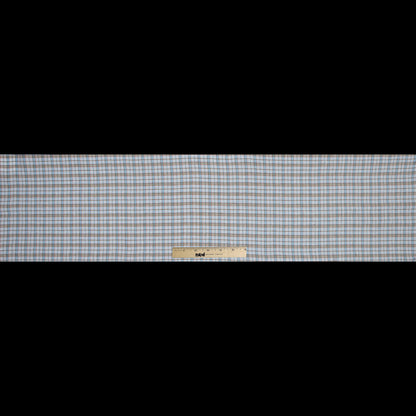 Blue, White and Tan Plaid Linen Woven Full
