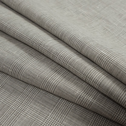 Taupe Glen Plaid Linen Woven Folded